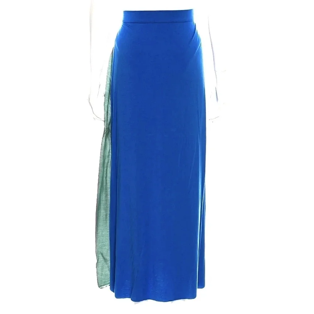 Vintage silk Italy from button high waist maxi skirt jewel tone womens - Picture 3 of 9